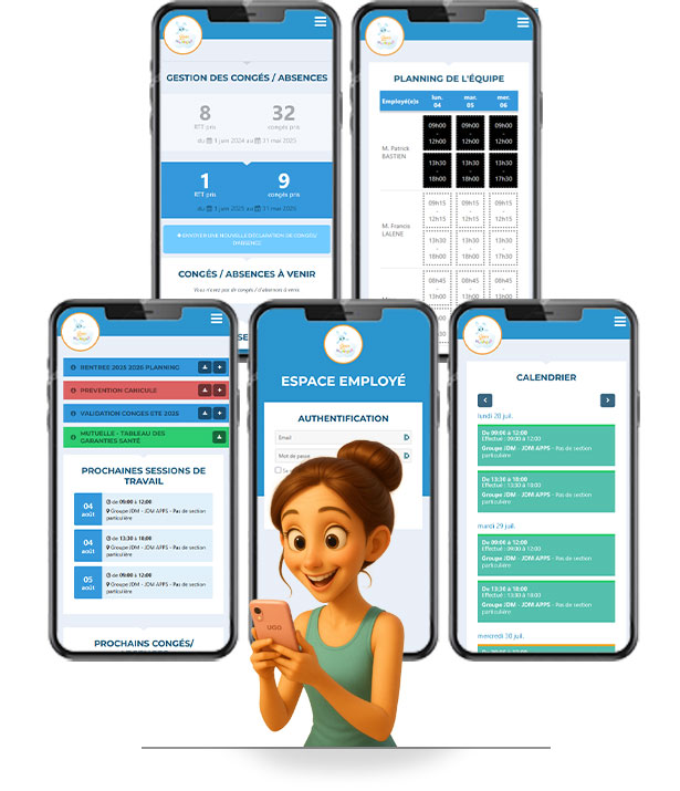 Exemples d'écran pour UGO Employé