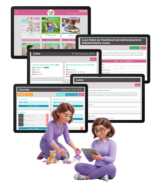 Exemples d'écran pour UGO Equipe